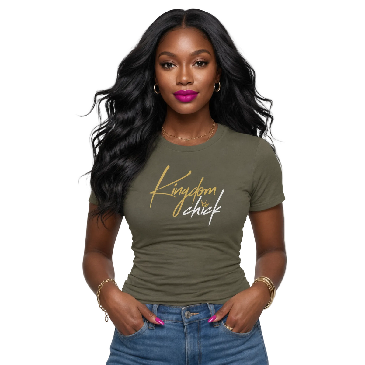 Kingdom Chick™ Fitted Tee – Christian Women’s Faith-Based T-Shirt