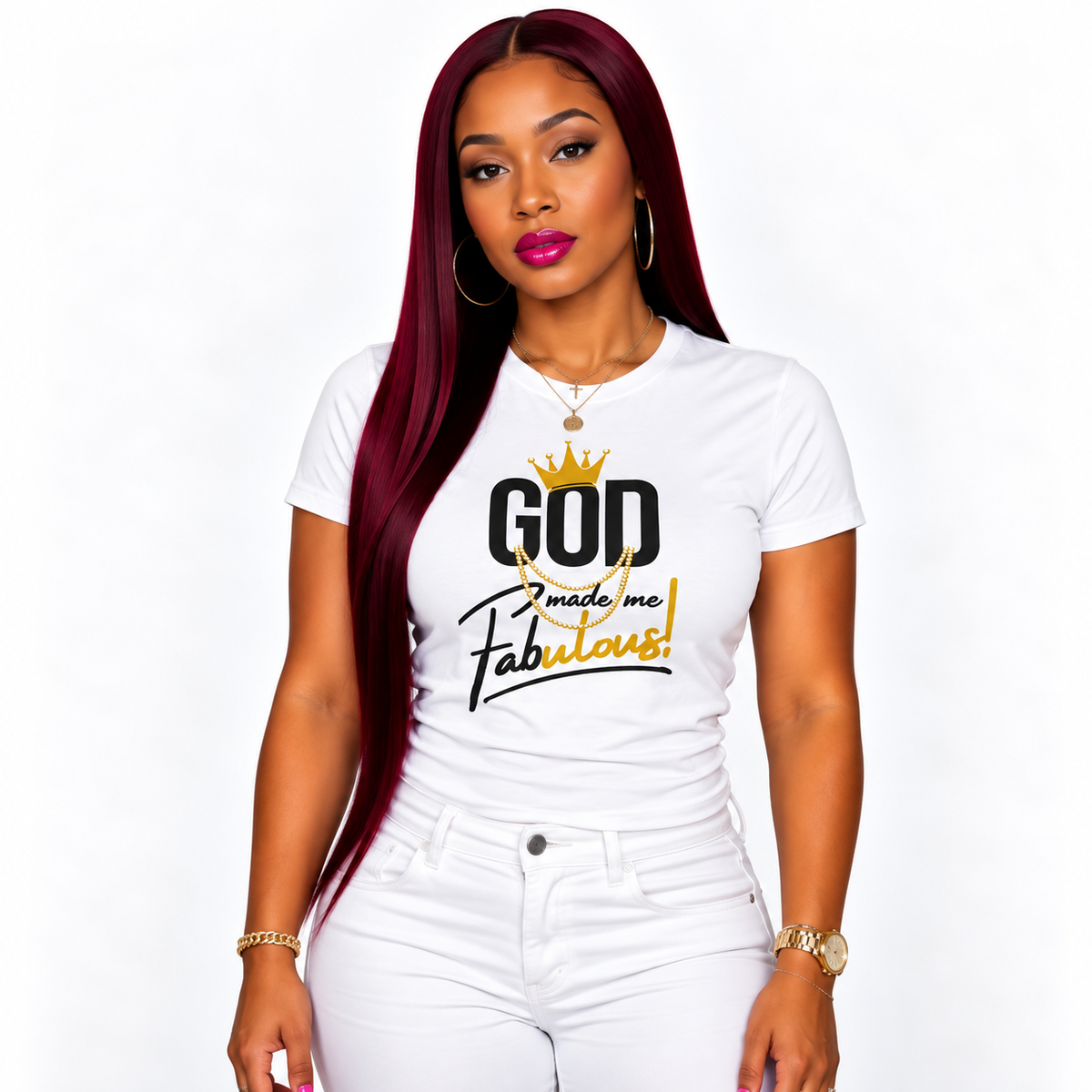 God Made Me Fabulous Women’s Fitted Tee | Faith-Based Apparel
