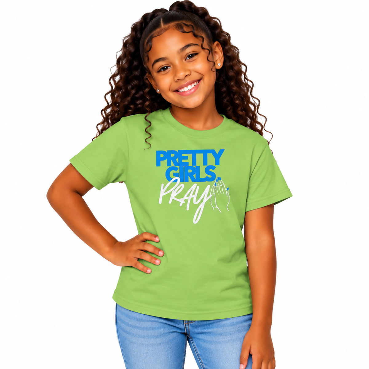 Pretty Girls Pray Kids Christian Tee