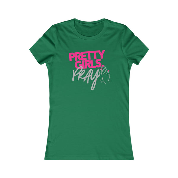 Pretty Girls Pray Pink & Silver Women’s Fitted Faith Tee