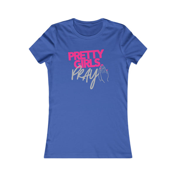 Pretty Girls Pray Pink & Silver Women’s Fitted Faith Tee