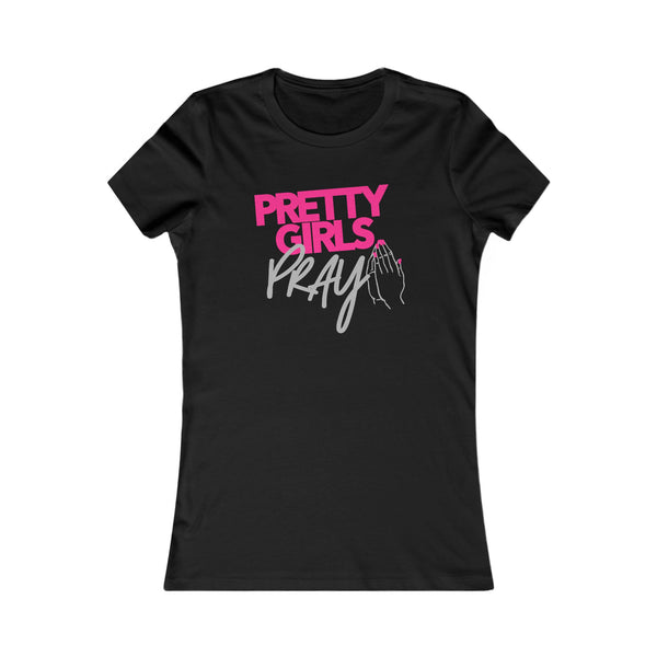 Pretty Girls Pray Pink & Silver Women’s Fitted Faith Tee