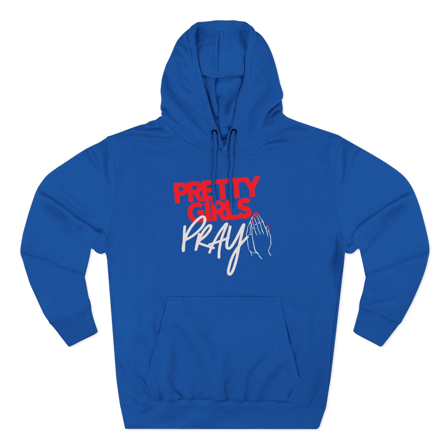 Pretty Girls Pray Red & White Unisex Premium Pullover Hoodie | Christian Sweatshirt