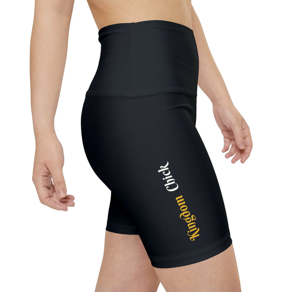 Kingdom Chick Women’s Workout Shorts | High-Waist Biker Shorts with Side Logo