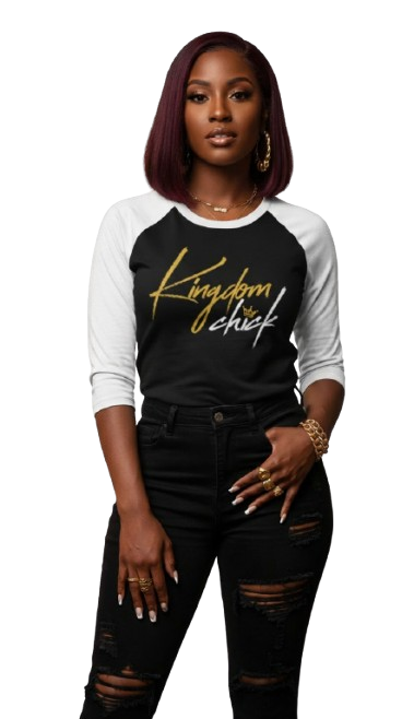 Kingdom Chick™ Raglan Shirt | Faith-Inspired 3/4 Sleeve Baseball Tee