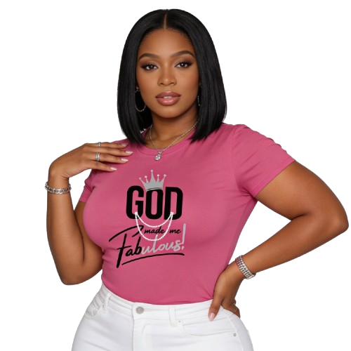 God Made Me Fabulous Silver Women’s Fitted Faith Tee