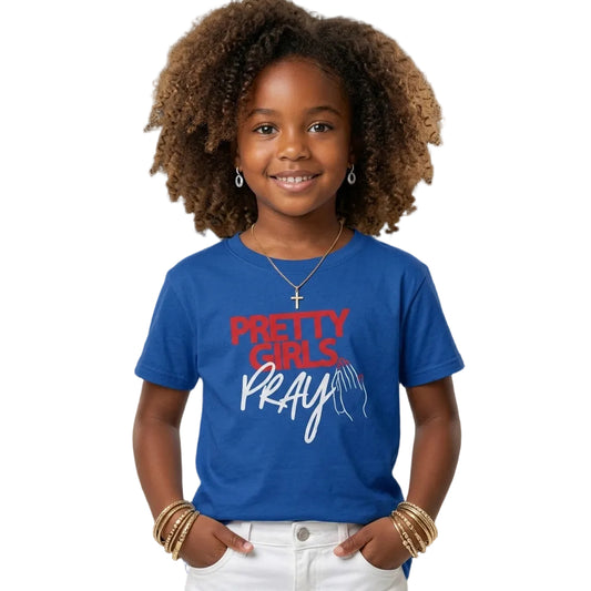 Pretty Girls Pray Red Kids Tee