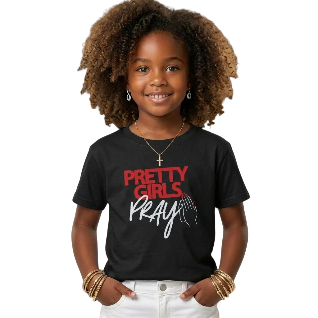 Pretty Girls Pray Red Kids Tee