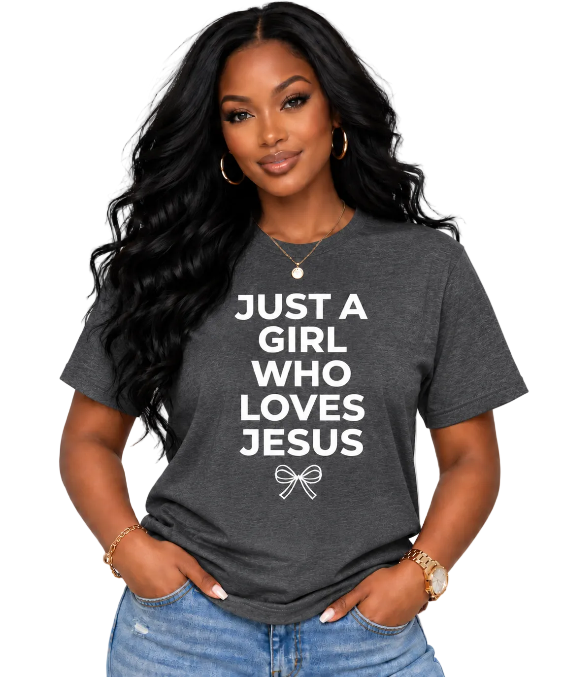 Just a Girl Who Loves Jesus (White)| Unisex Christian Graphic T-Shirt | Faith-Based Apparel