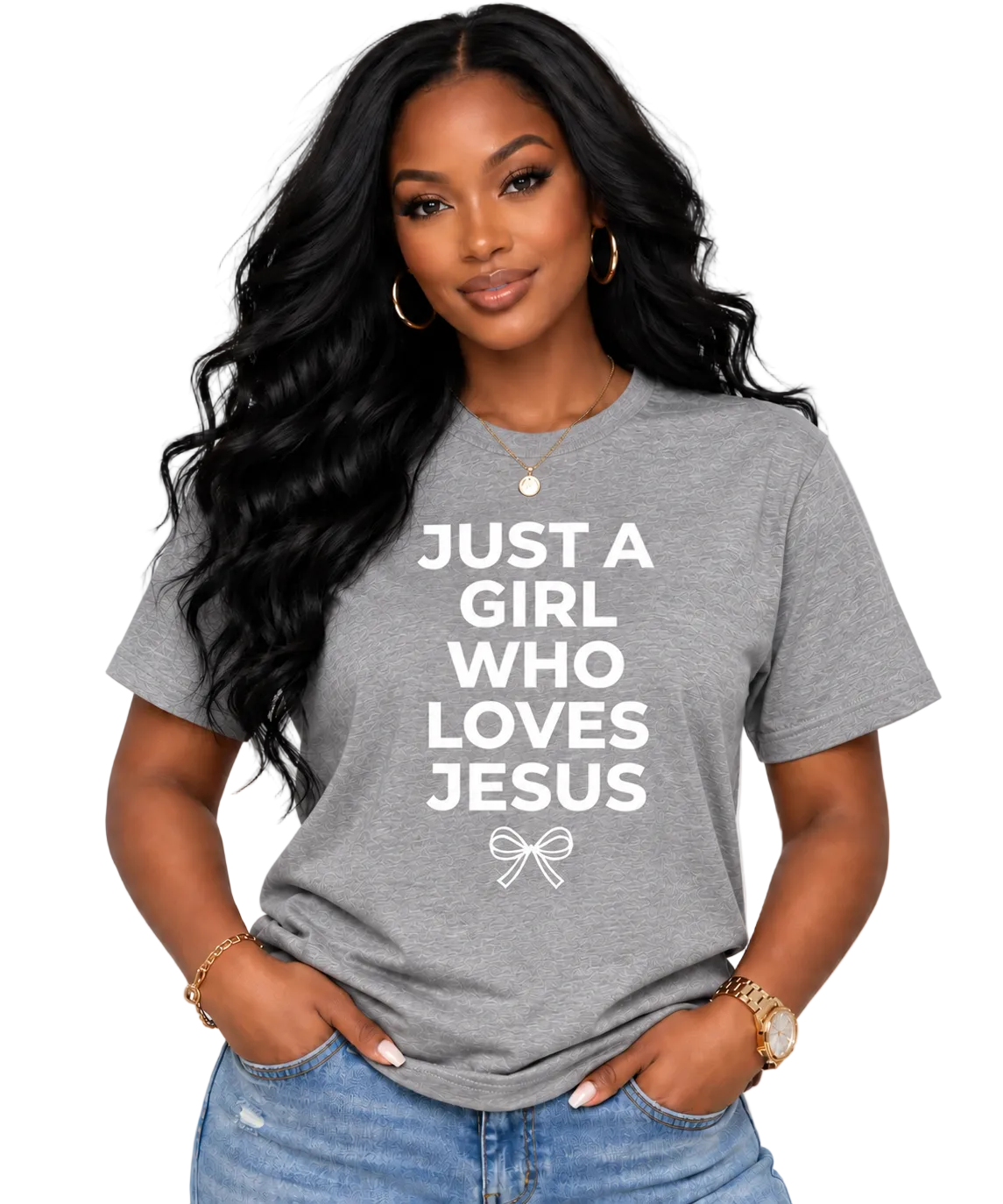 Just a Girl Who Loves Jesus (White)| Unisex Christian Graphic T-Shirt | Faith-Based Apparel