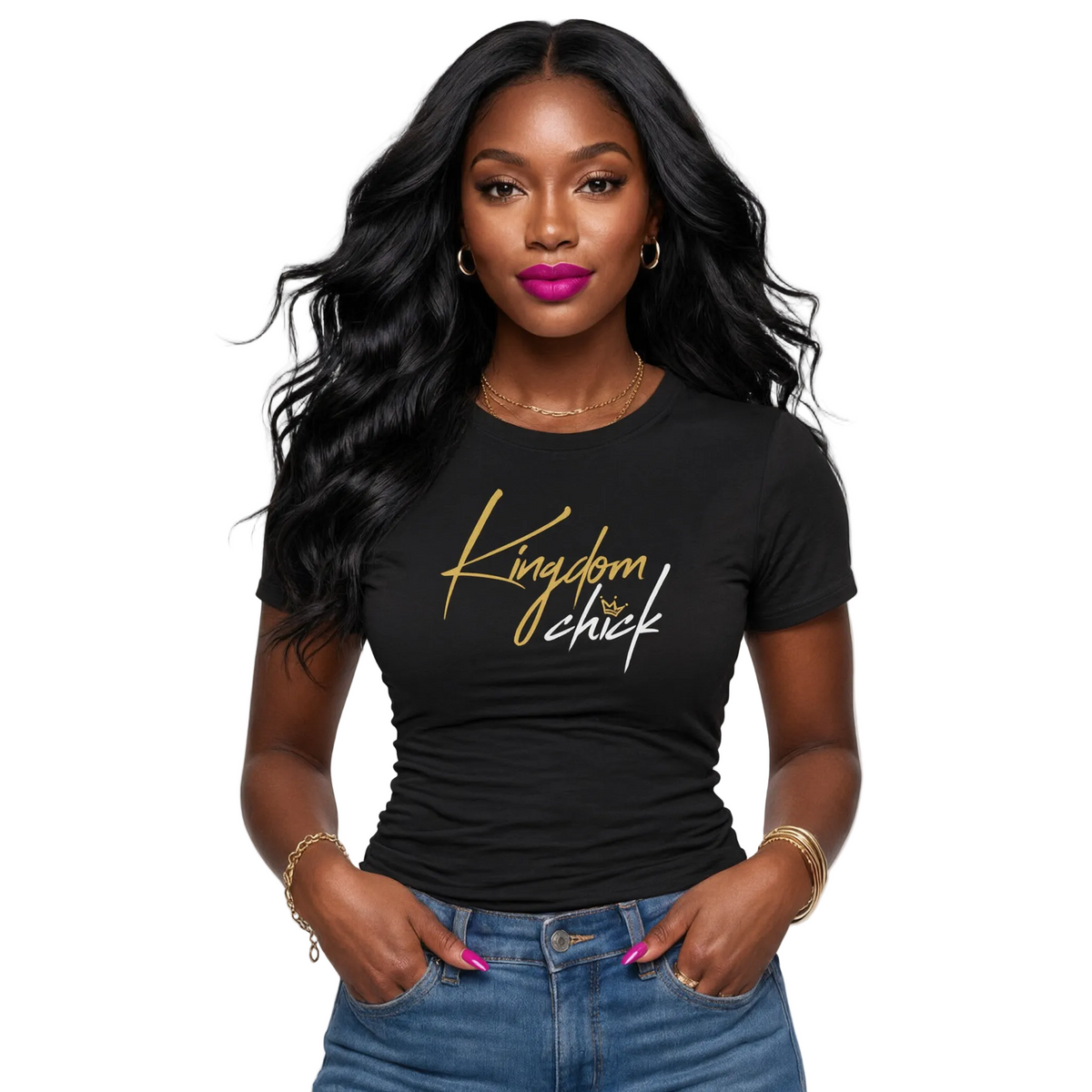 Kingdom Chick™ Fitted Tee – Christian Women’s Faith-Based T-Shirt