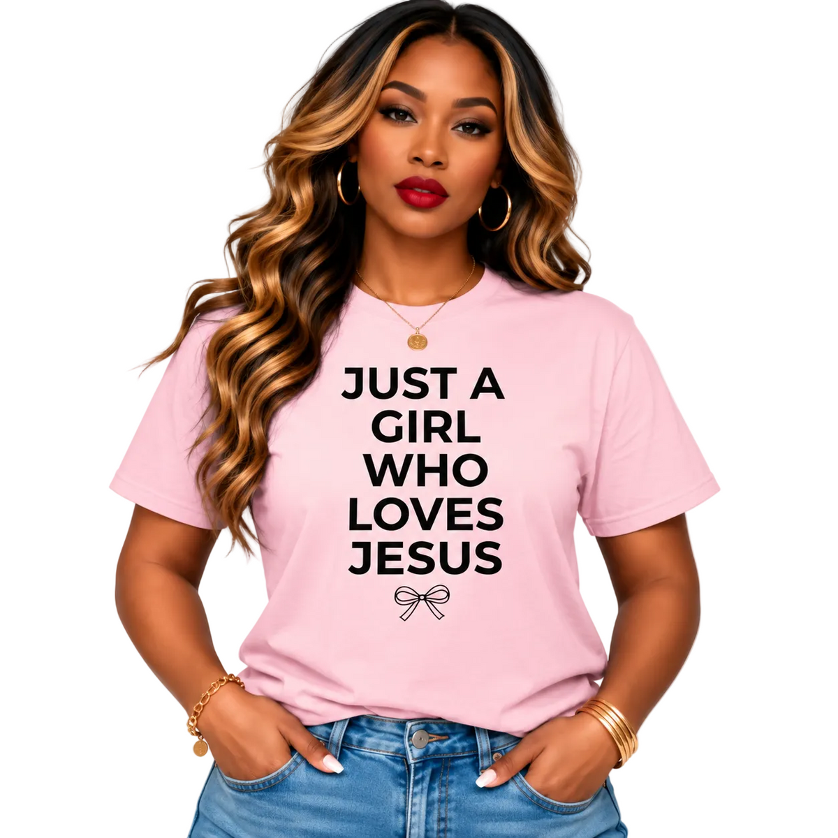 Just a Girl Who Loves Jesus (Black) Unisex| Christian Graphic T-Shirt | Faith-Based Apparel