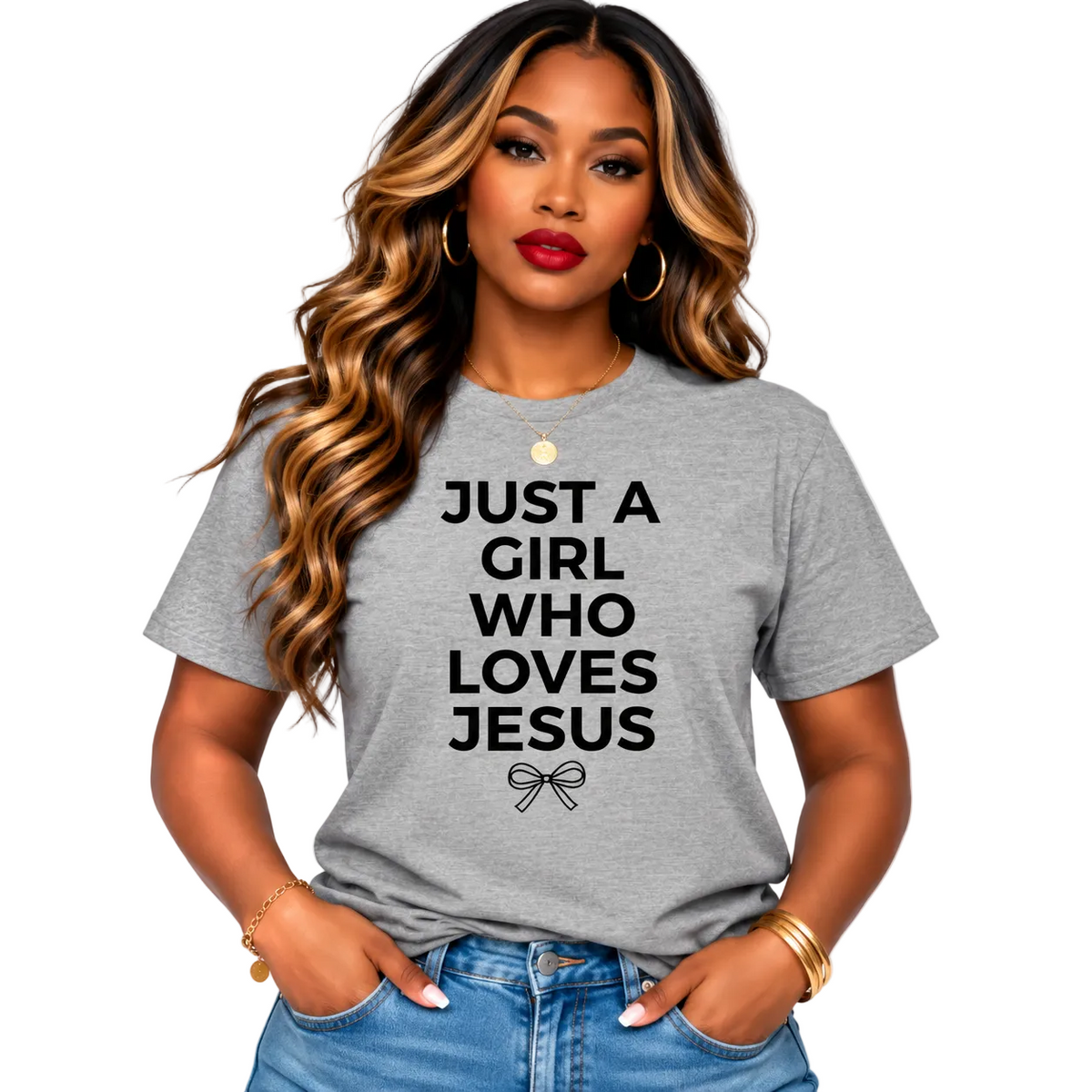Just a Girl Who Loves Jesus (Black) Unisex| Christian Graphic T-Shirt | Faith-Based Apparel