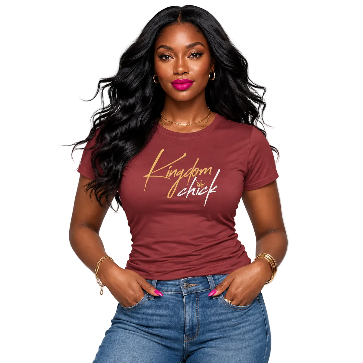 Kingdom Chick™ Fitted Tee – Christian Women’s Faith-Based T-Shirt