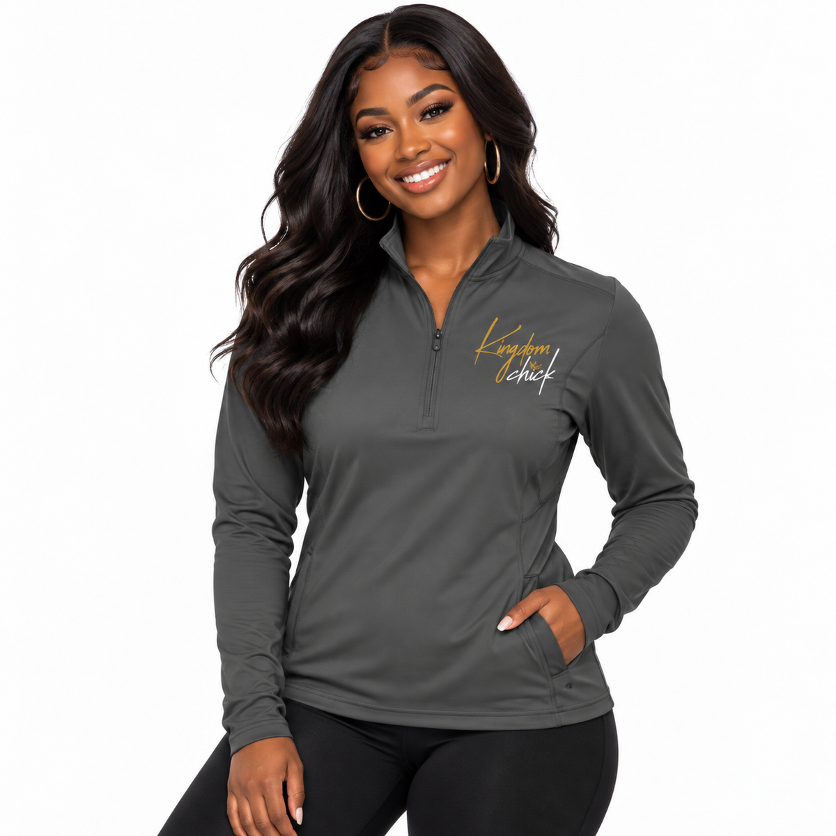 Kingdom Chick™ Ladies Quarter-Zip Pullover | Christian Apparel