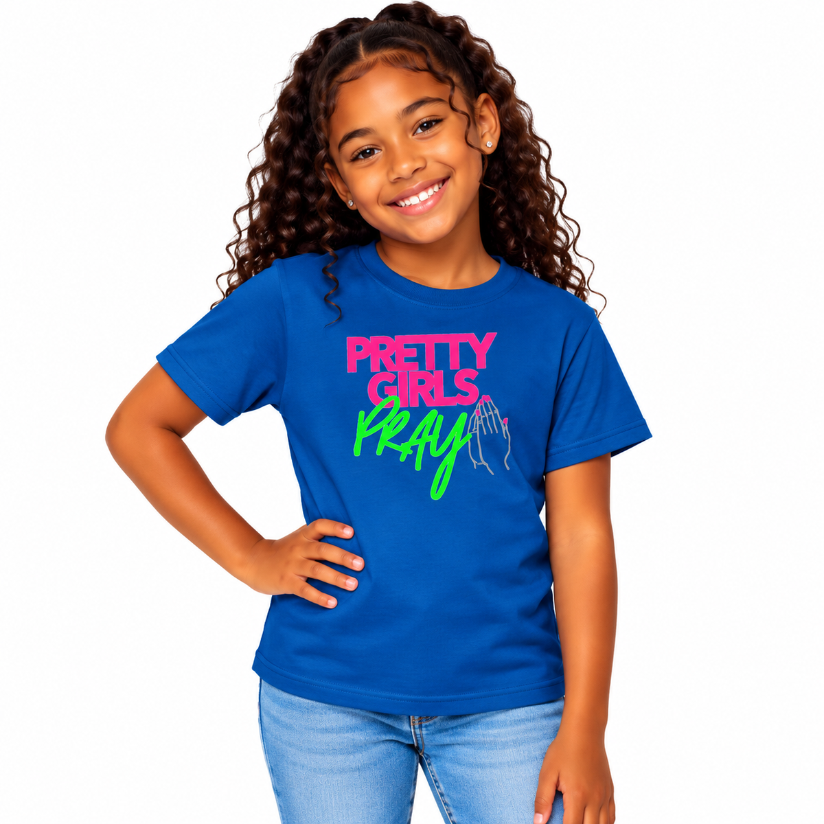 Pretty Girls Pray Kids Christian Tee