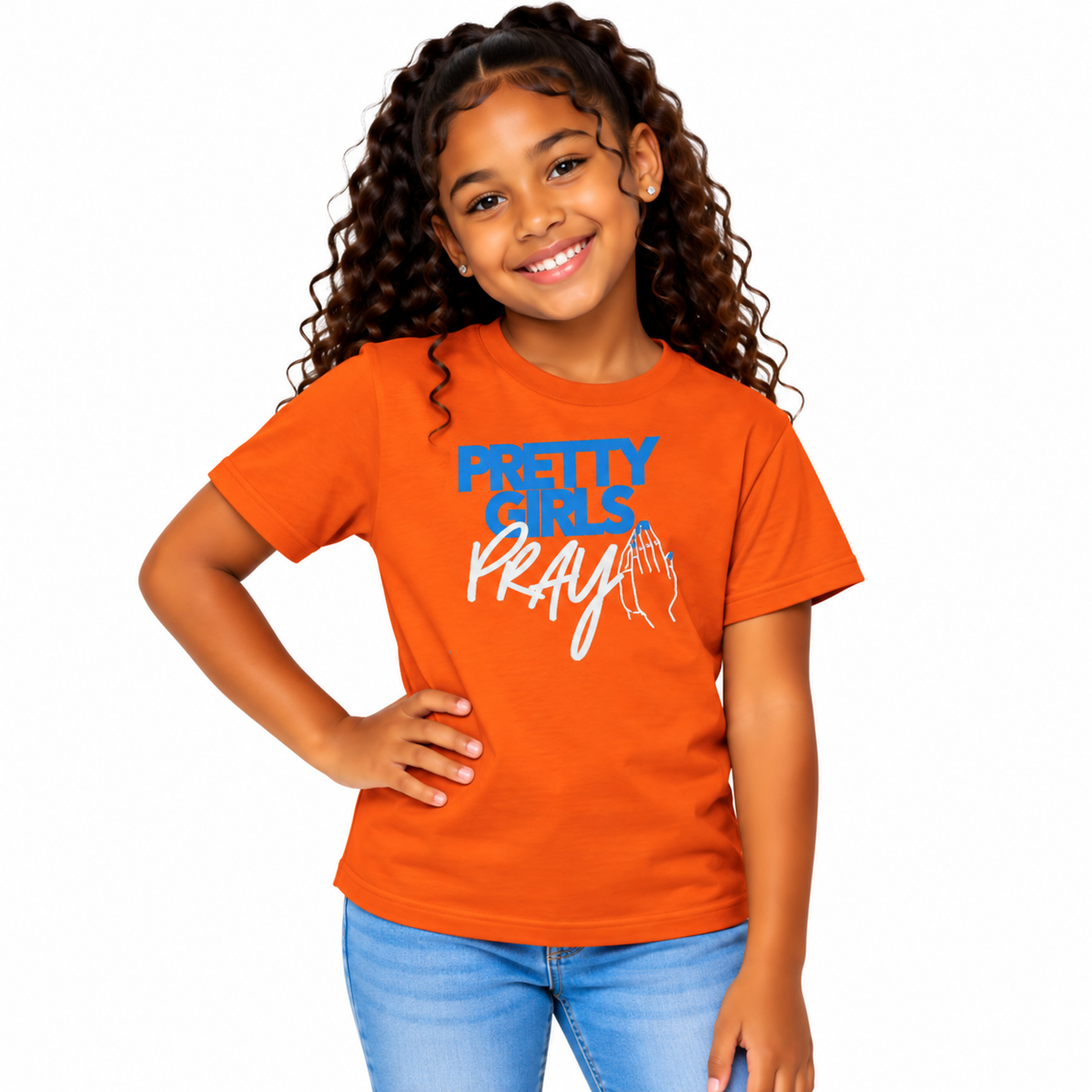 Pretty Girls Pray Kids Christian Tee