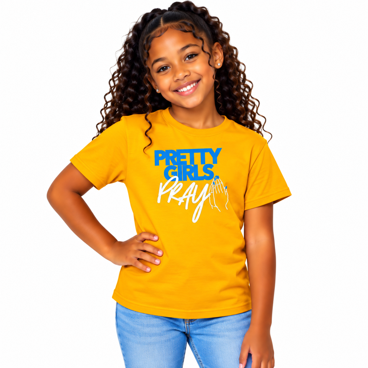 Pretty Girls Pray Kids Christian Tee
