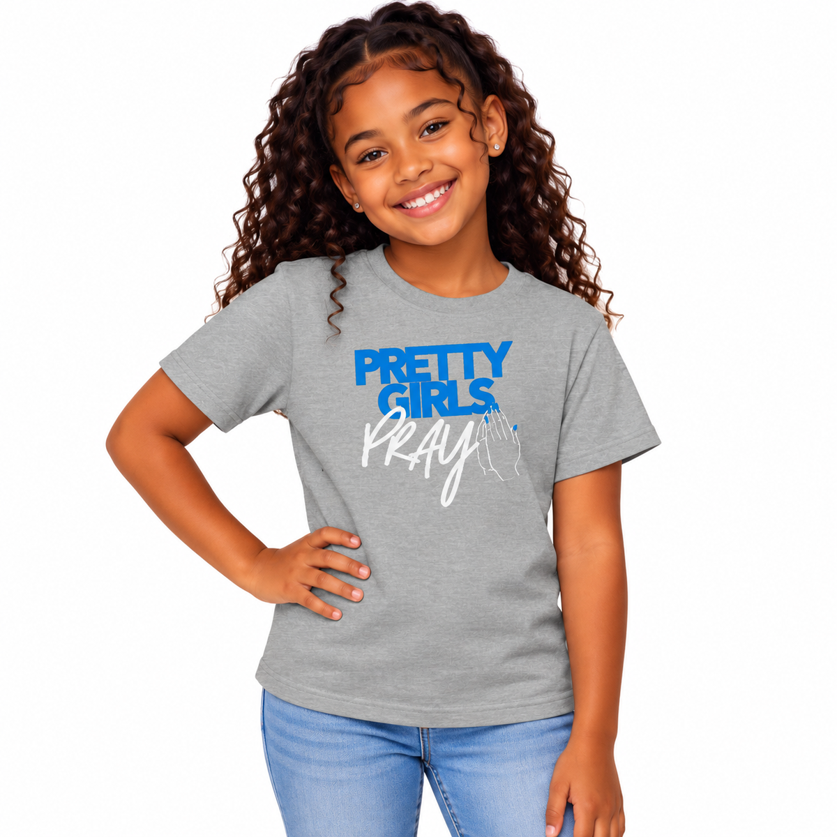 Pretty Girls Pray Kids Christian Tee