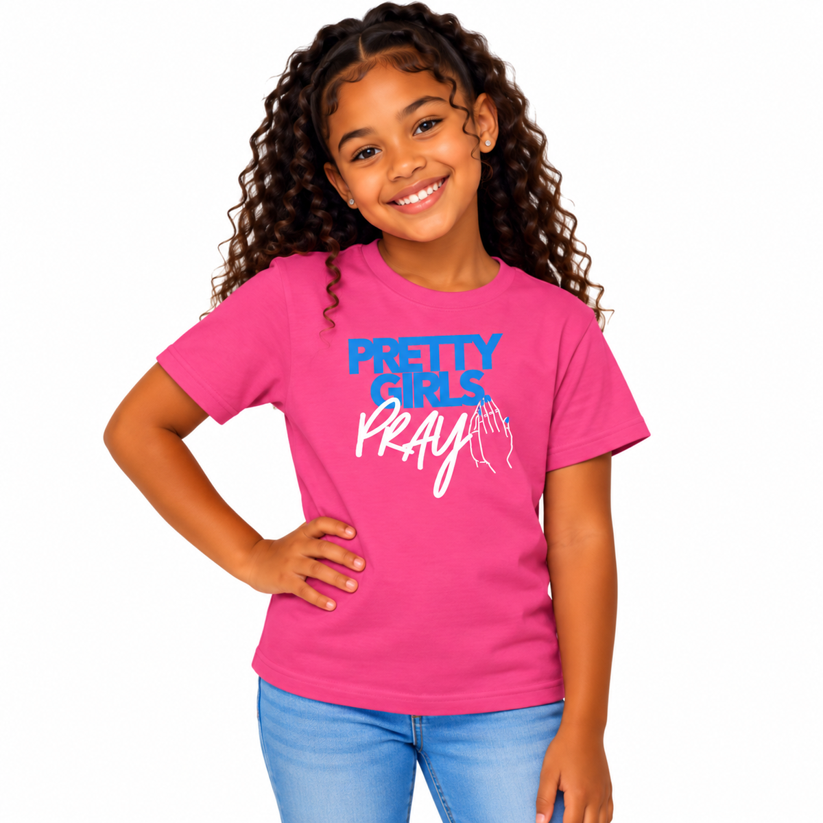 Pretty Girls Pray Kids Christian Tee