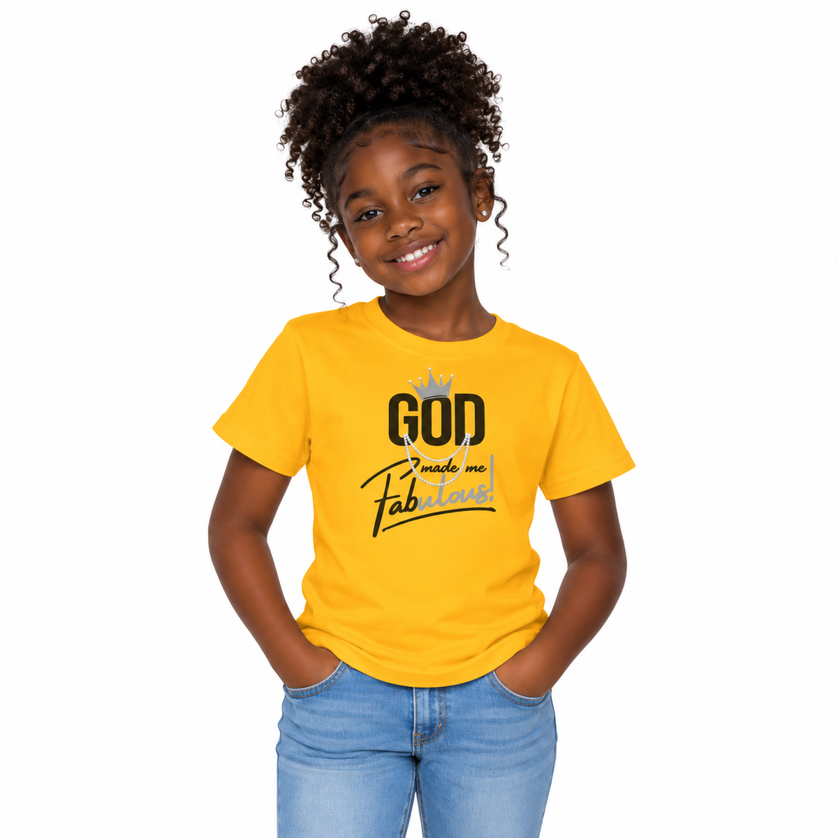 God Made Me Fabulous Kids Christian Tee