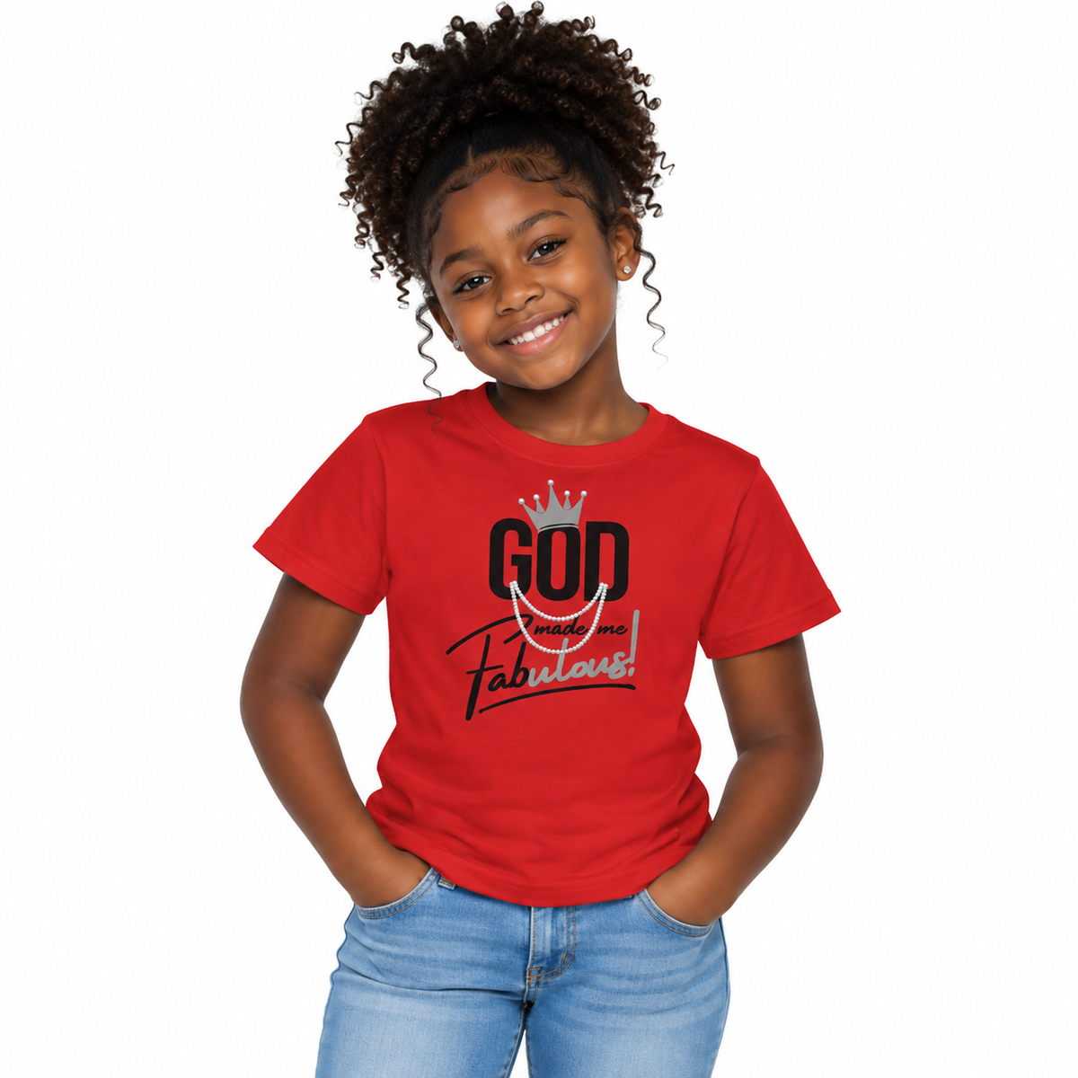 God Made Me Fabulous Kids Christian Tee