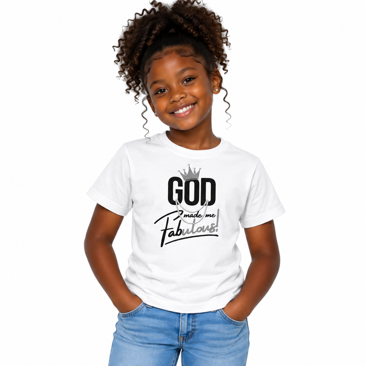 God Made Me Fabulous Kids Christian Tee