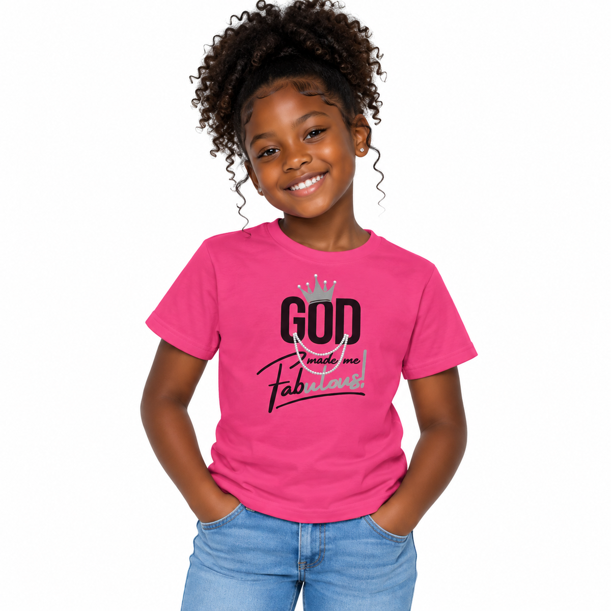 God Made Me Fabulous Kids Christian Tee