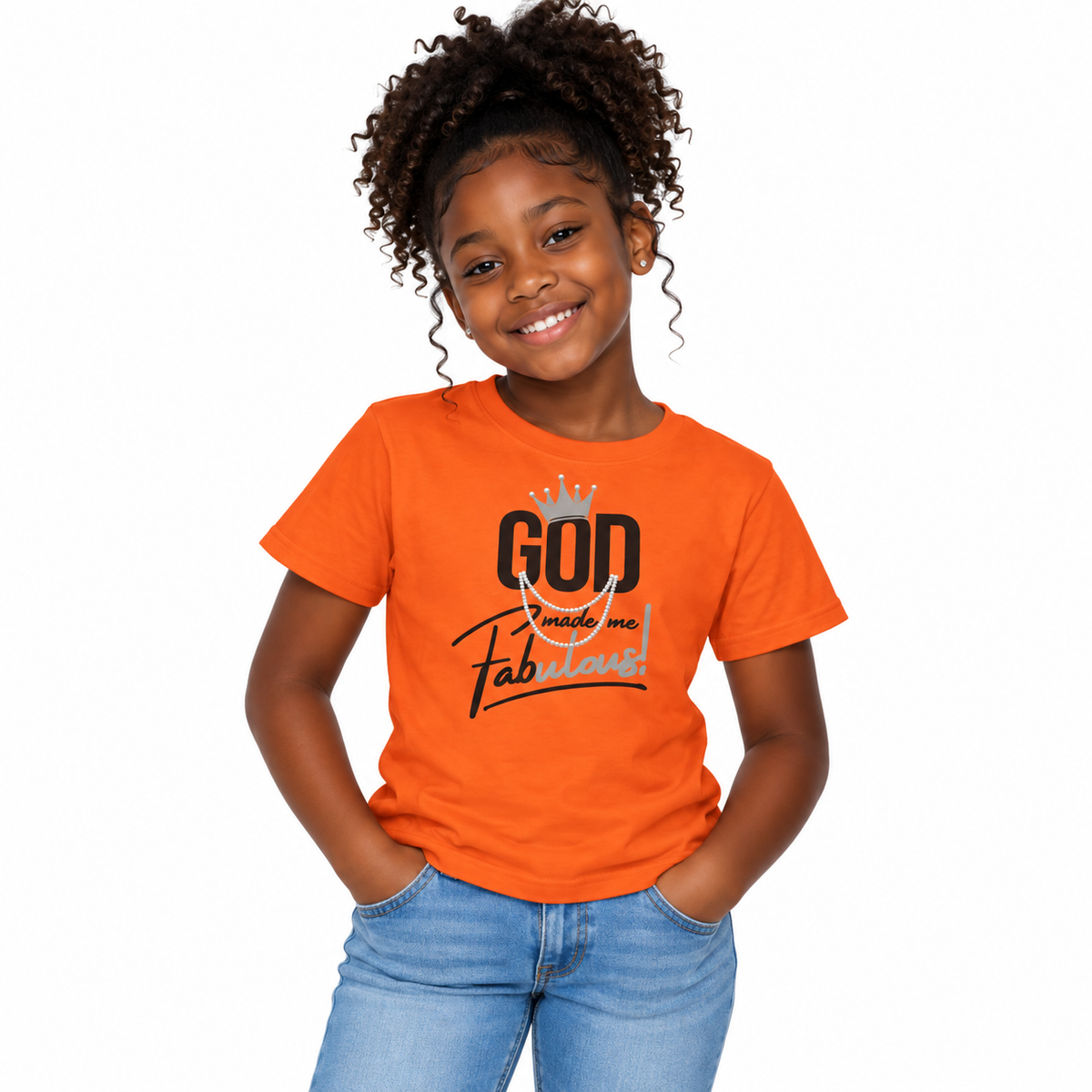 God Made Me Fabulous Kids Christian Tee
