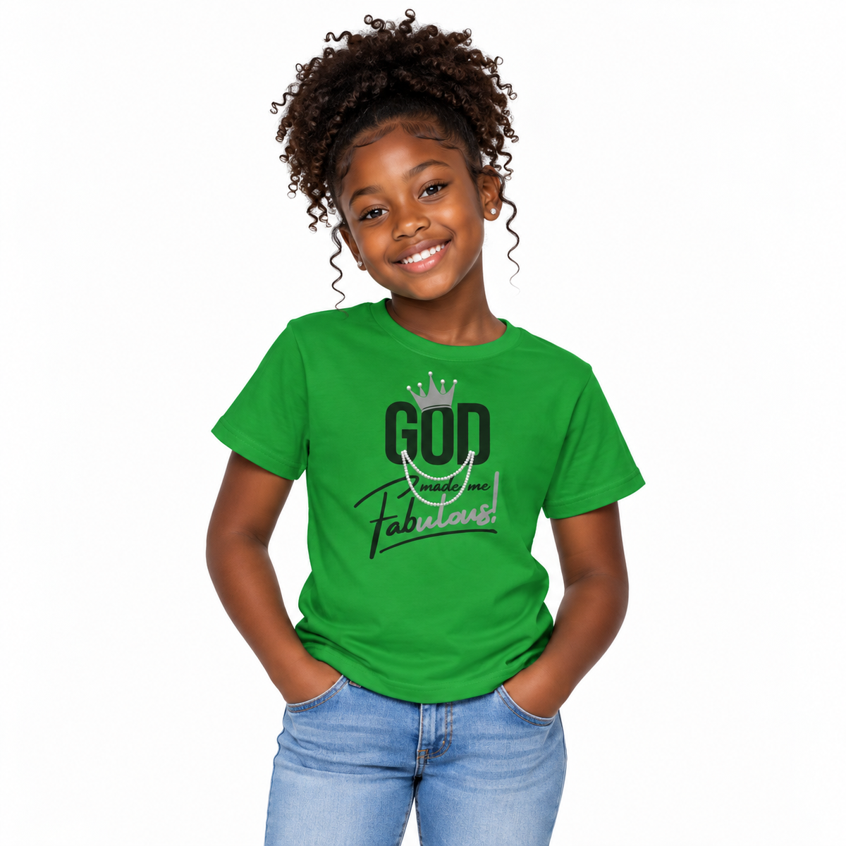 God Made Me Fabulous Kids Christian Tee