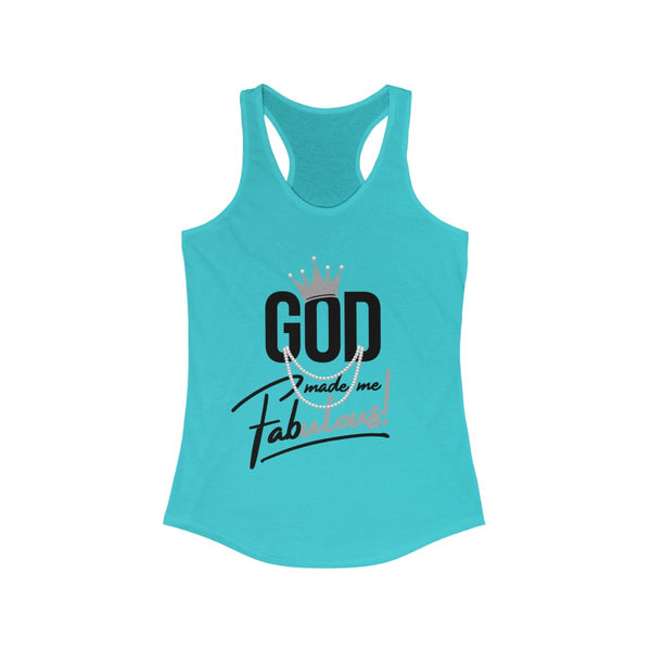 God Made Me Fabulous Women's Racerback Tank-Silver