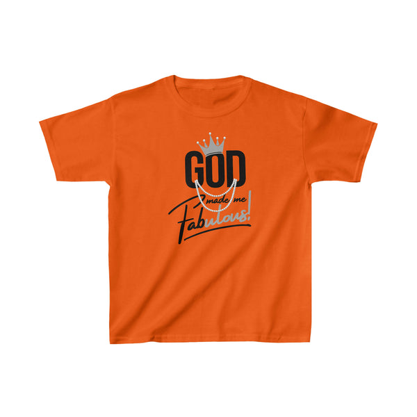 God Made Me Fabulous Youth T-Shirt-silver