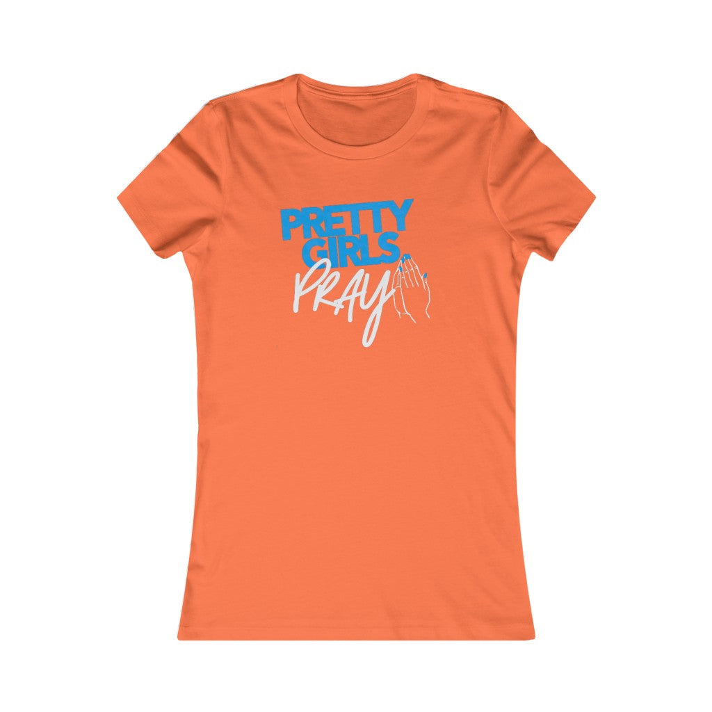 Pretty Girls Pray Fitted Tee- Blue