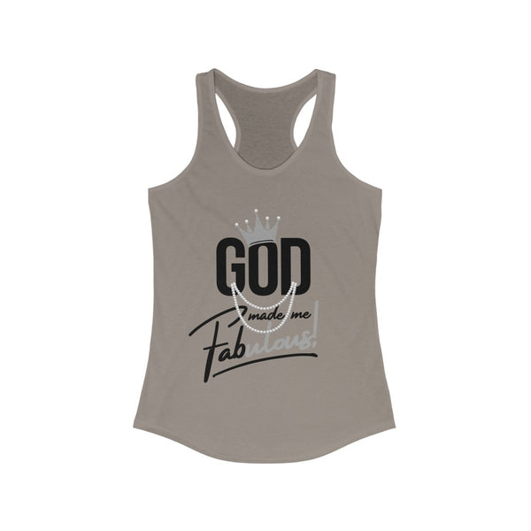 God Made Me Fabulous Women's Racerback Tank-Silver