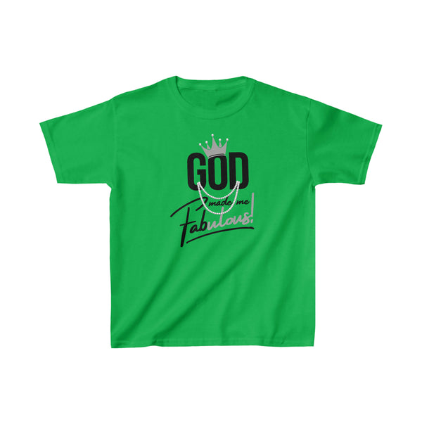 God Made Me Fabulous Youth T-Shirt-silver