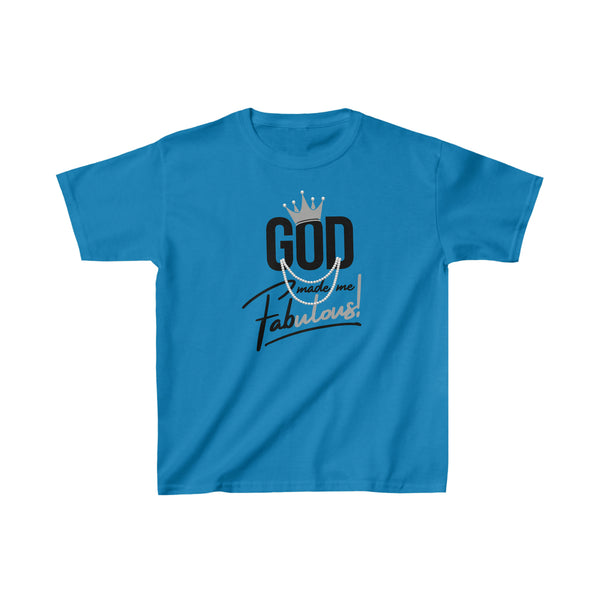 God Made Me Fabulous Youth T-Shirt-silver