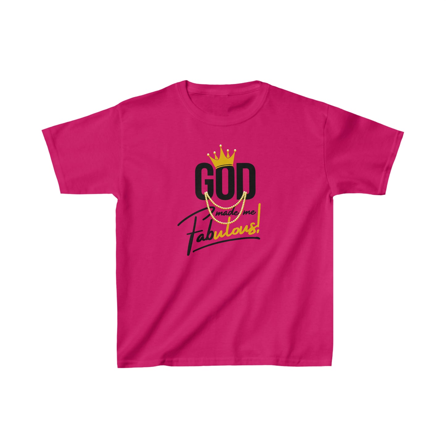 God Made Me Fabulous Youth T-Shirt- Gold